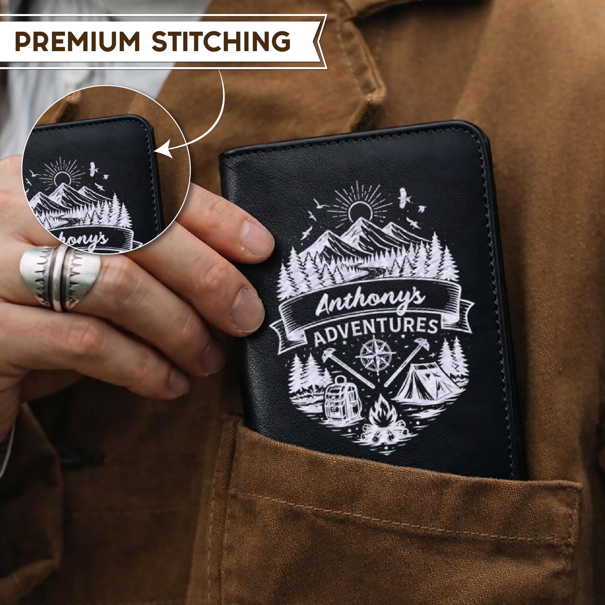 Personalized Leatherette Passport Wallet – Custom Engraved Travel Document Organizer