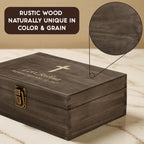 Custom Baptism Memory Box – Rustic Wooden Keepsake Box for Baby Memories
