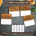 Personalized 5pc Coaster Set