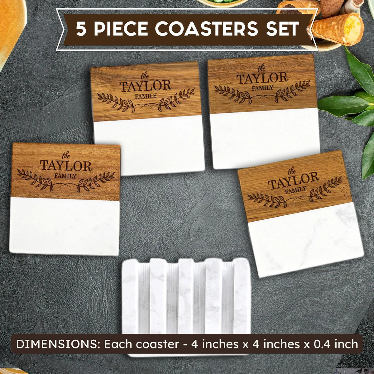 Personalized 5pc Coaster Set