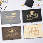 Custom Engraved Graduation Box – Rustic Wooden Keepsake Organizer