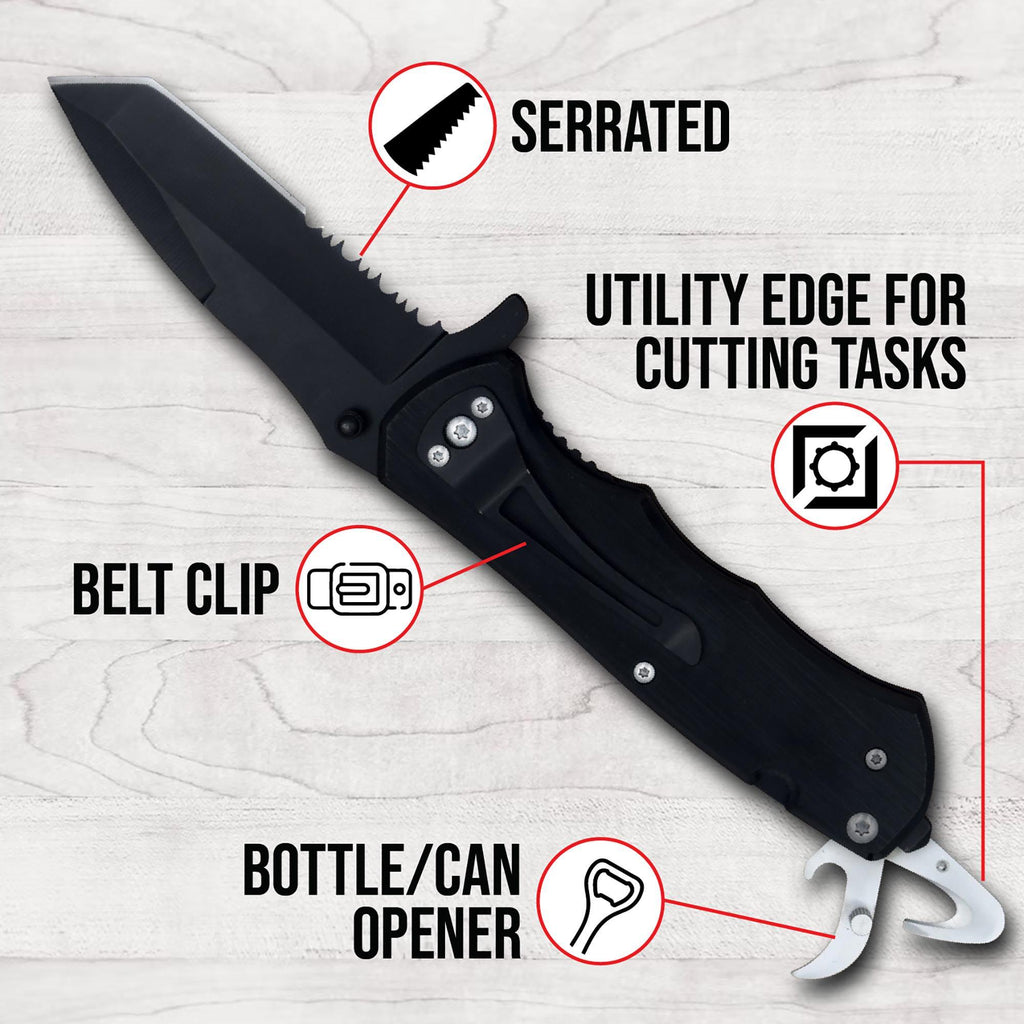 Personalized Pocket Knife – Custom Engraved Folding Knife with Bottle & Can Opener