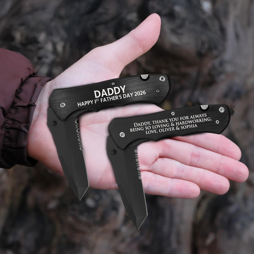 Personalized Pocket Knife – Custom Engraved Folding Knife with Bottle & Can Opener