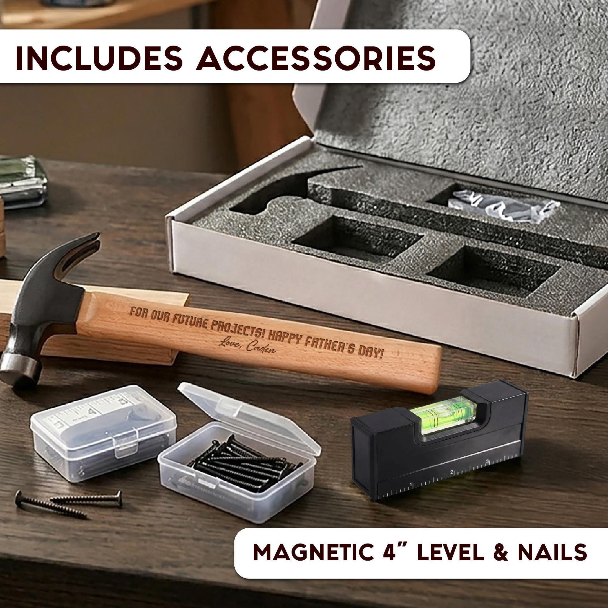 Personalized Hammer Gift Set – Custom Engraved 16oz Hammer Tool Kit