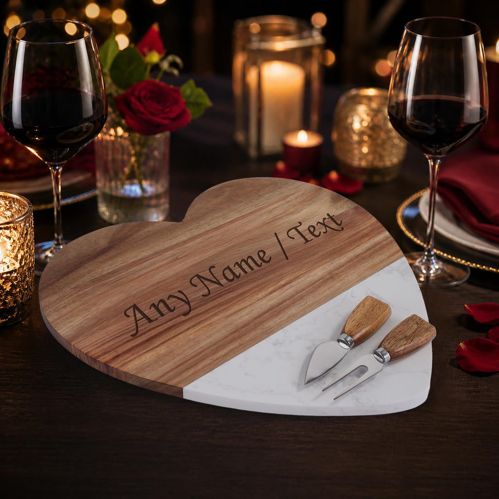 Personalized Heart Shaped Charcuterie Board