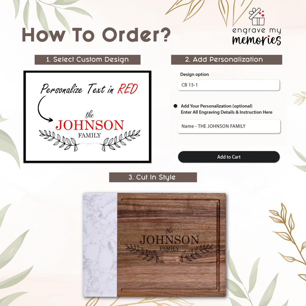 Personalized Cutting Board with Juice Groove