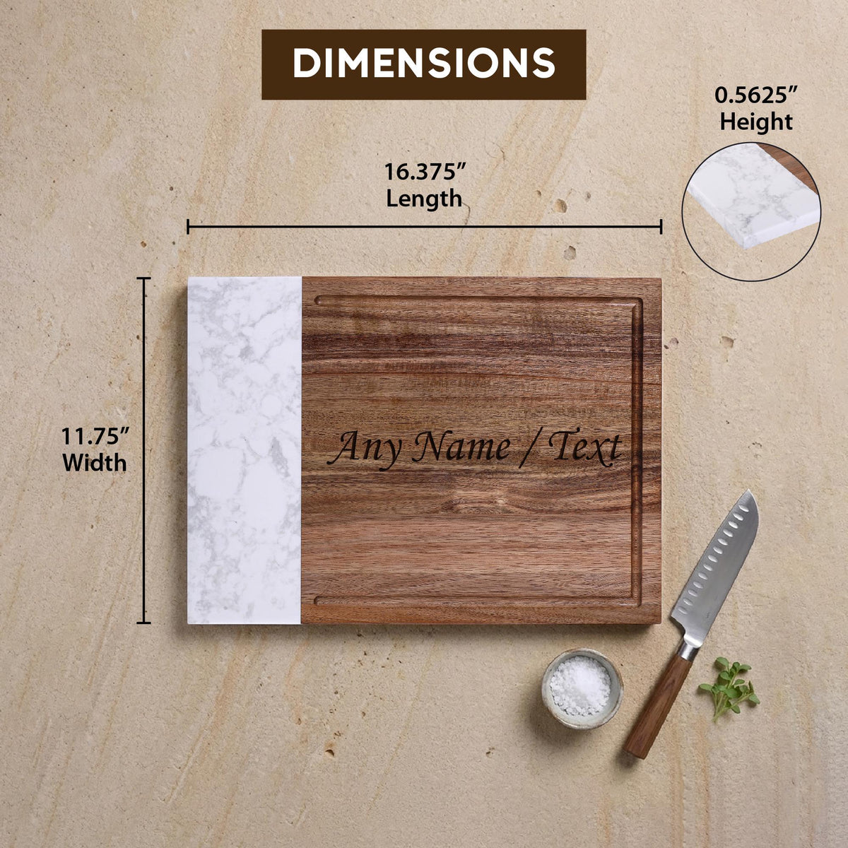 Personalized Cutting Board with Juice Groove