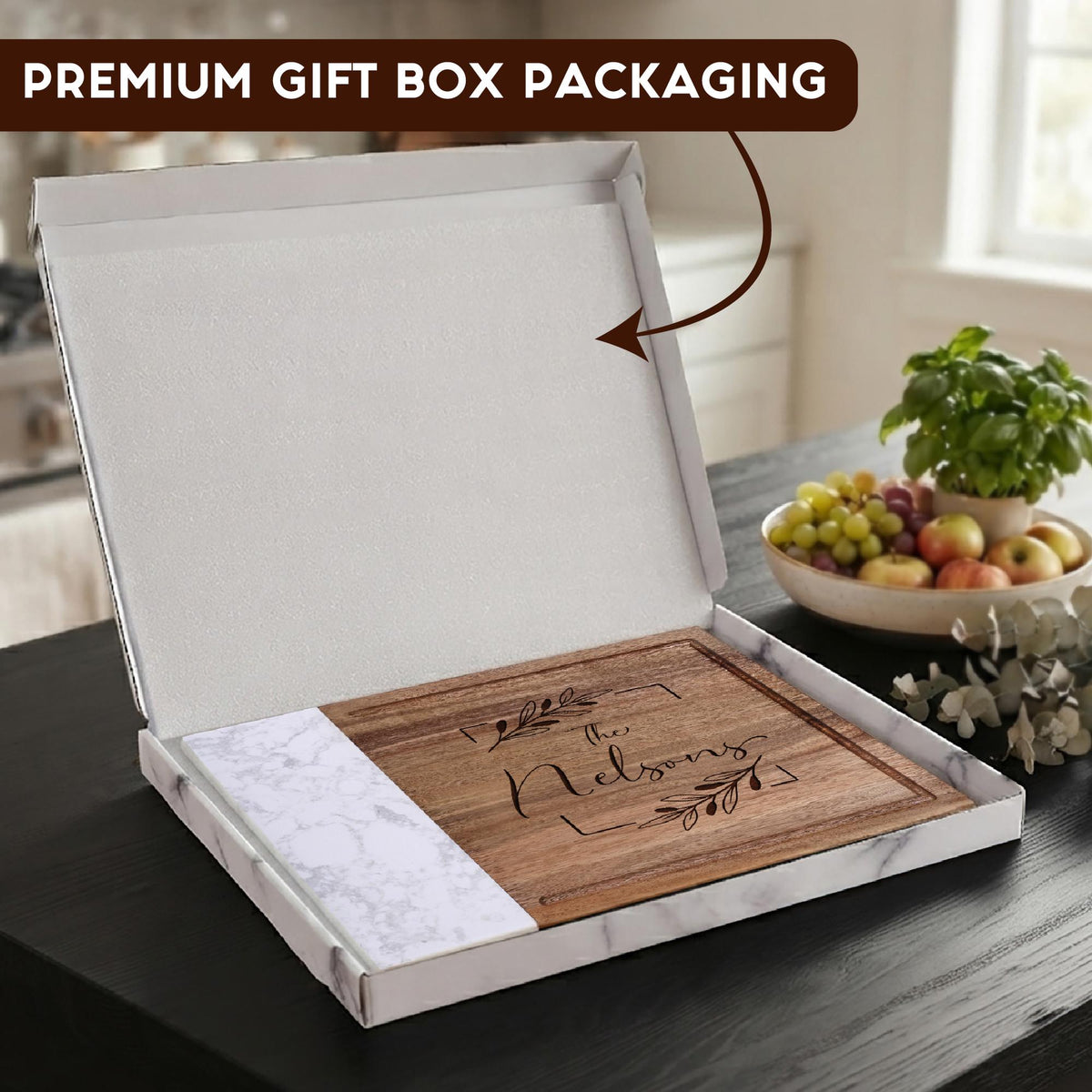 Personalized Cutting Board with Juice Groove