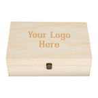 Custom Logo Wooden Keepsake Box, Engraved Memory Chest for Corporate Gifts