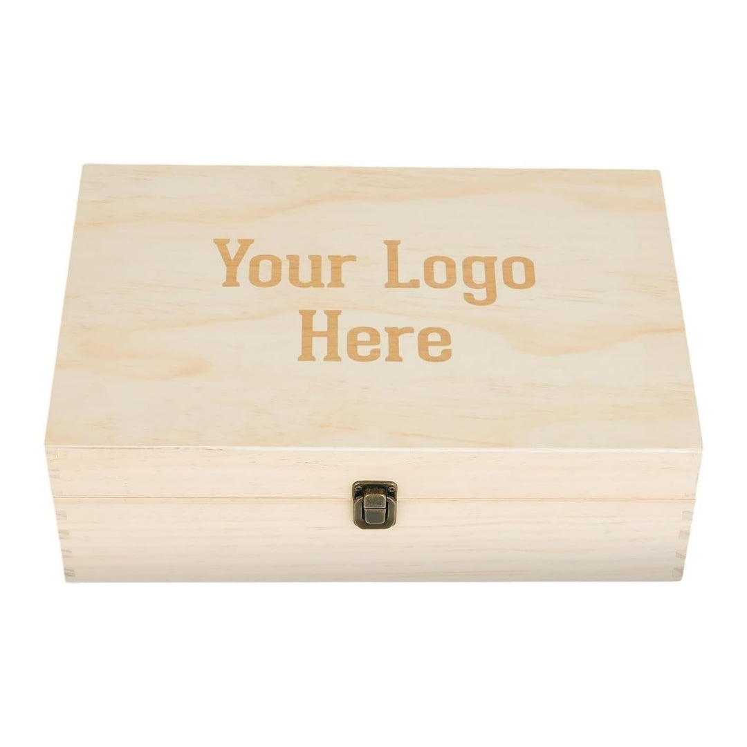 Custom Logo Wooden Keepsake Box, Engraved Memory Chest for Corporate Gifts