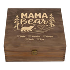 Personalized Mama Bear Memory Box, Engraved Gift for Mom or Grandma