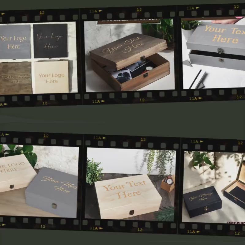 Personalized Wooden Memory Box – Custom Engraved Keepsake Storage Chest